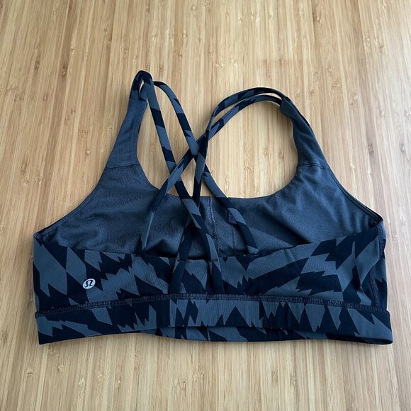 lululemon Energy Bra Medium Support B-D Cups Black/Grey Size 10 EUC - Picture 10 of 13